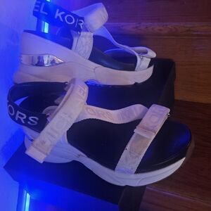 Michael Kors Women's White and Black Sandals